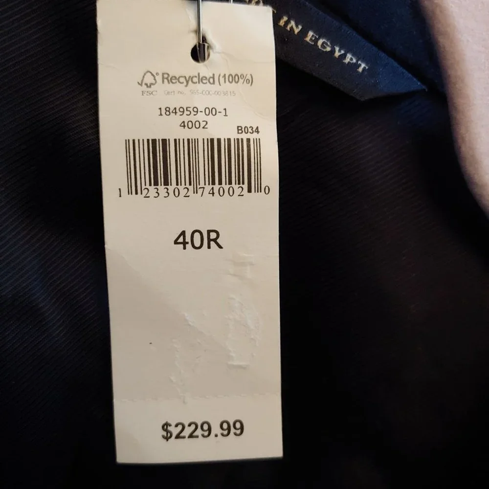 NWT mens Banana Republic 2 button navy blazer 40R